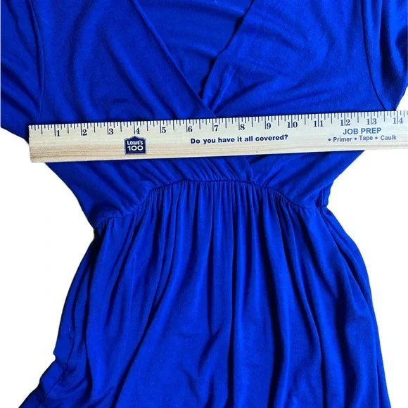 Mother Bee Maternity royal blue 3/4
sleeve ruched dress empire waist Size Small - Picture 12 of 12